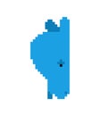 Blue donkey icon pixel art democrat party. Sign USA political partyÃÂ America